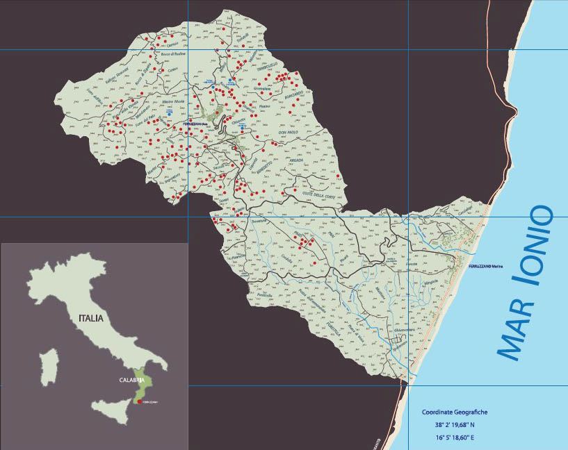 Mappa dei Palmenti di Ferruzzano